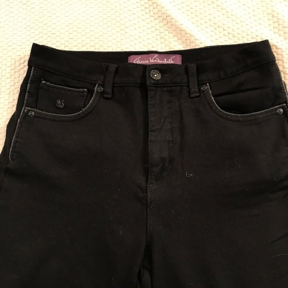 Gloria Vanderbilt Black Slim Fit Pants in Long / Tall